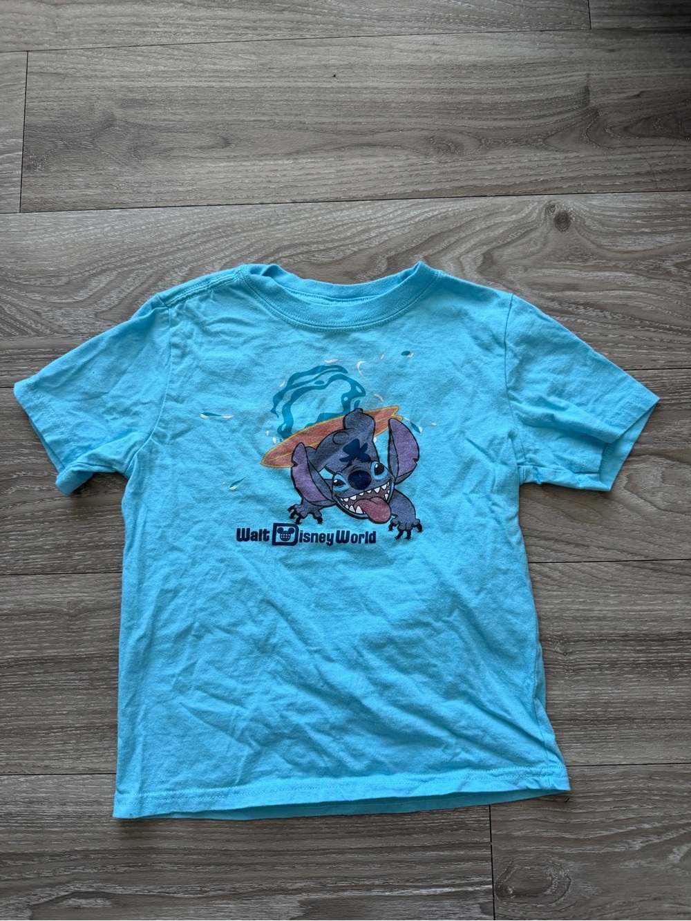 Disney Teal Stitch Surf Graphic Kids Tee